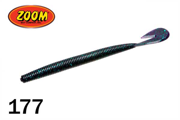 Zoom 115177 Magnum Trick Worm 7 Inch Fishing Lure 8 Per Package Junebug Red  